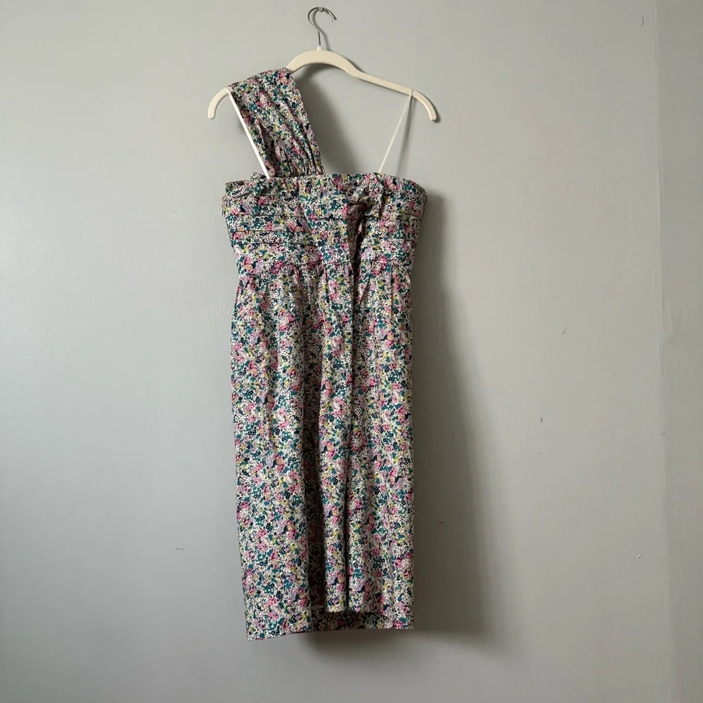 J.Crew X Liberty of London One Shoulder Bow Dress